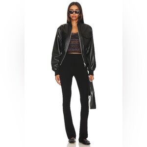 Free People NWT Golden Hour Black Yellow Sweater Knit Flare Leg Pants Medium